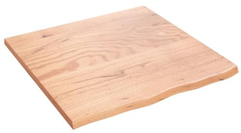 vidaXL Waschtischplatte, Multifunktional Arbeitsplatte mit Naturkante, Waschtischkonsole Tischplatte für Badezimmer, Holzplatte Platte, Hellbraun 60x60x2 cm Massivholz Behandelt