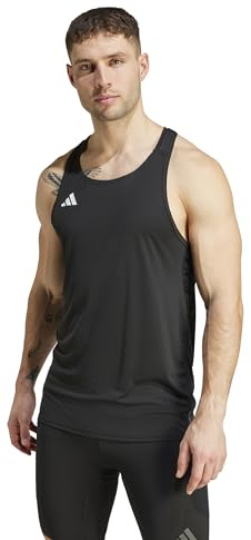 adidas Men's Adizero Essentials Aeroready Running Singlet Shirt, Black, M