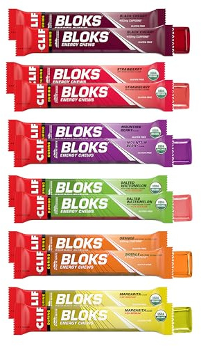 CLIF BLOKS - Energy Chews - Variety Pack - Non-GMO - Plant Based - Fast Fuel for Cycling and Running - Quick Carbohydrates and Electrolytes - 2.12 oz. Packets (12 Count)