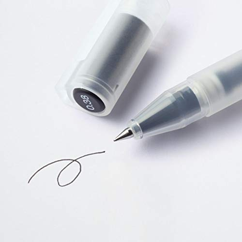 MUJI - Bolígrafo de gel, tipo tapa, (negro, 0,38 mm)