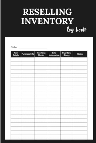 Reselling Inventory Log Book: Track Purchases, Sales, Profit & More | 6 x 9 Inches, 110 Pages | Inventory Tracker for Online Sellers, eBay, Amazon, , Etsy & More