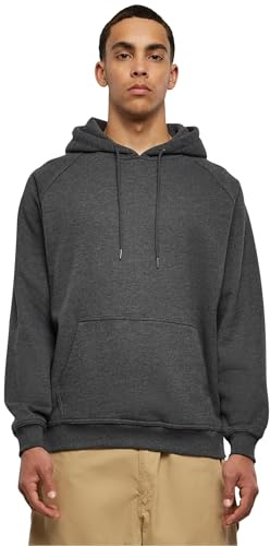 Urban Classics Herren Blank Hoody Kapuzenpullover, Charcoal, L