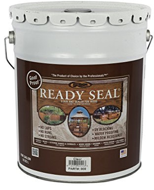 Ready Seal 500 Clear, 5-Gallon Exterior Wood Stain and Sealer, 5 Gallon