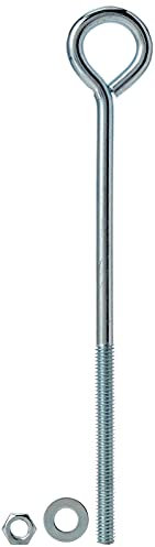 Merriway BH02816 - Ojo Perno M8 X 200 Mm Con Tuerca Y Arandela (Paquete De 2)