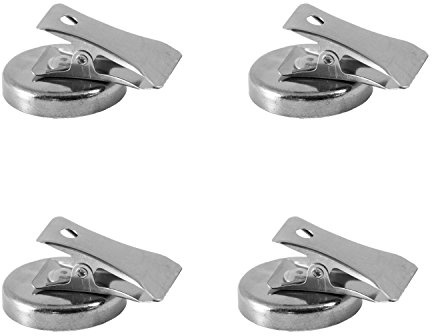 Magnetastico | 4 Extra Starka Magnetiska Metallklämmor | 2 kg hållkraft (vertikalt) & förkromad | Super starka ferritmagneter, klipp för kylskåp, tavla, magnetisk tavla, whiteboard & skrivbord