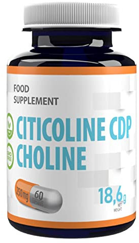 Citicoline CDP Choline 250mg 60 Capsules végétaliennes, haute puissance, sans agent de remplissage ou de charge, sans OGM
