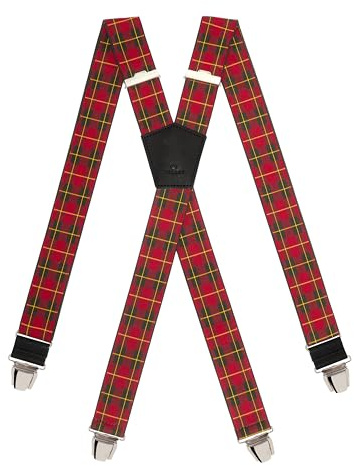 Pierrot Bretelle Uomo Larghe Premium - Regolabili Fino A 130cm - Elastico Rinforzato e Finiture in Pelle - Garantite A Vita - Clip molto forti - Bretelle Uomo Eleganti