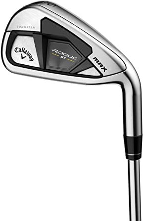 Callaway Golf Rogue ST MAX Einzeleisen (linke Hand, Stahlschaft, normale Flex, Pitching Wedge)