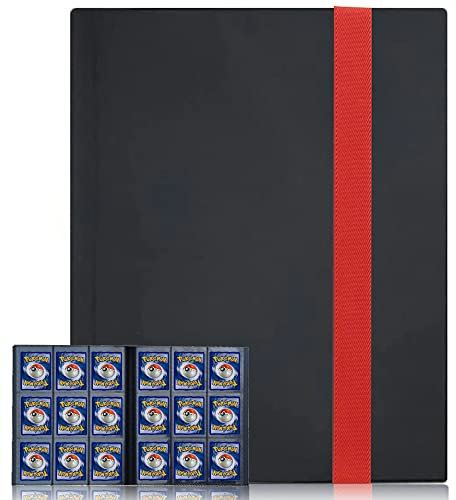 Trading Card Binder, JARAGAR 9 Pocket Fit 540 Cards with Elastic Strap, Trading Card Storage Albums Football Cards Holder Book 30 Page