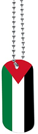 Landsflagga ID-bricka (halsband) militär hund dubbelsidigt tryck världsflaggor (Palestina)