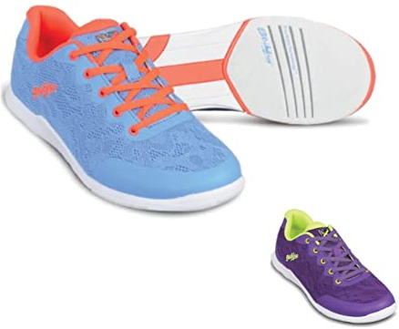 Bowling-Schuhe – [LACE] – KR Strikeforce Bowling - Gleitsohle beidseitig - Sportlicher Frauenschuh - Damenschuhe Farbig [Blau/Orange] - Größe: 37
