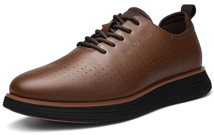 Bruno Marc Zapatos de Vestir de Moda para Hombre Zapatos de Cordones Comodos Oxfords Casual,Size 44.5,Marrón,SBOX2318M