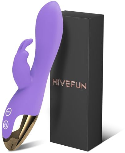HIVEFUN Sex Spielzeug für die Frau G-Punkt Dildo Vibrator, Vibration für Frauen Diloschwanz Vibratorstarb Frauen Klitoris Massagestab, 10 Vibrationen Rabbit Sexspielzeug Sex Toyset Damen Dame Lila