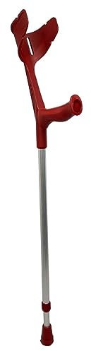 FabaCare Krücke mit Softgriff Magic-Soft, Unterarmgehstütze mit Softgrip, Gehhilfe höhenverstellbar, leichte Gehstütze, Unterarmkrücke bis 130 kg, Weinrot