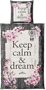 VertriebsArena GmbH Bettwäsche-Set ** Blossom Dream **, Kopfkissenbezug 80 x 80 cm, Bettbezug 135 x 200 cm, Microfaser