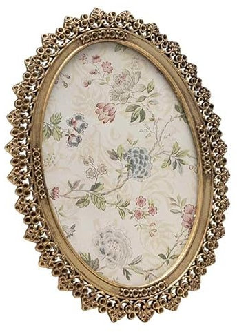 CHEHOMA Cornice portafoto ovale dorata da appendere, 16 x 12 cm