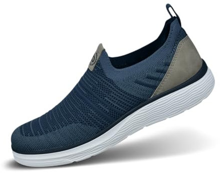 bugatti Bequeme Schnürschuh Memory Foam Elegante Casual Easy Fit Sneaker aus Austauschbaren Einlegesohlen, Blue Grey, 44 EU