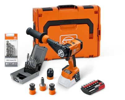 FEIN Batteridriven skruvdragare ASCM 18-4 QM AS Metal Advanced Top Set, med en uppsättning tillbehör, 4 hastigheter, borstlös motor och QuickIN-gränssnitt, utan batteri och laddare