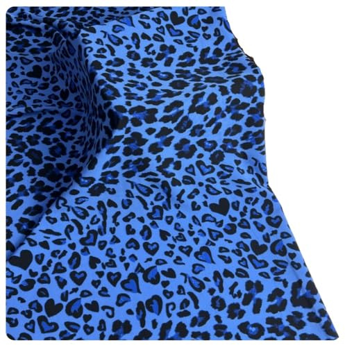 AMateschitz Motif léopard Tissu Animal Léopard Quilting Tissu au mètre Patchwork Quilting Paquet de tissu imprimé Patchwork Tissu à coudre Tissu de vêtement Carré Bundle 100 x 150 cm Bleu#