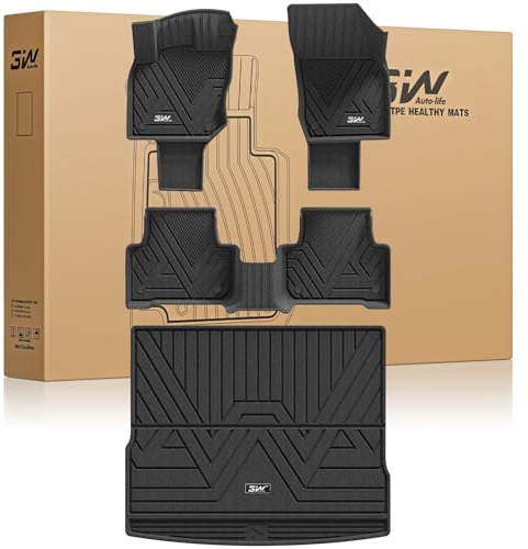 3W Alfombrillas de Coche y Maletero Compatible con Volkswagen Tiguan 3 2025 2026(no para PHEV),Thorex™ Alfombrillas para Todo Tipo de Clima para Volkswagen Tiguan la 1ª y 2ª Fila Juego Completo