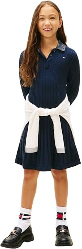 Tommy Hilfiger Mini Cable Sweater Dress Kg0kg08938 Vestido Tipo suéter Niñas