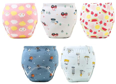 Potty Träningsbyxor, träningsunderkläder, 8 till 13 kg, bomull, återanvändbara, bekväma flexibla tyg för flicka, pojke, barn, , dagvård, resor, förskola, natttid,