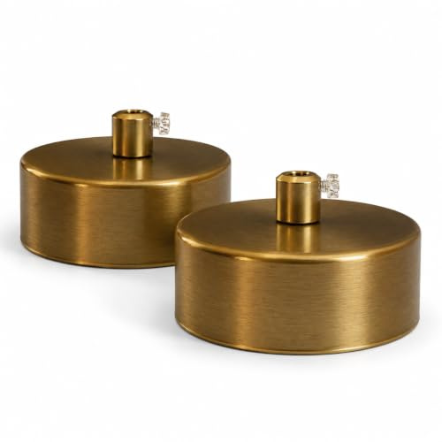 PUNTO ES LIGHTING Rosetón Taklampa Guld Matt 80 x 30 mm – Paket 2 Stycken med Installationssats – Stål 0,7 mm med Tillbehör för Inbyggda Taklampor
