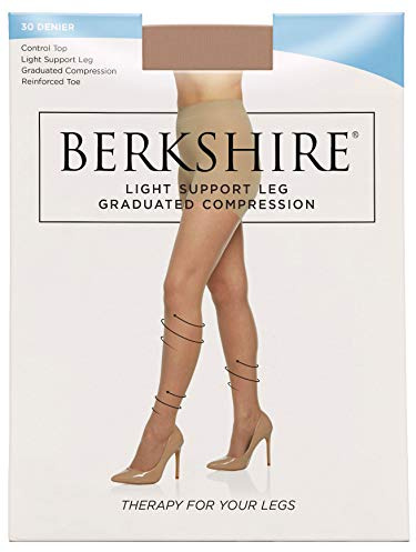 Berkshire womens Relief Light Support Control Top 8101-30 Denier Pantyhose, Natural Tan, 3X-Large-4X-Large Plus