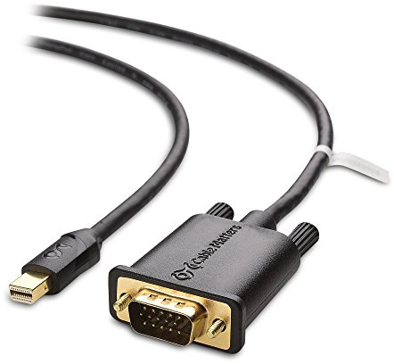 Cable Matters Mini DisplayPort to VGA Cable (Mini DP to VGA Cable) in Black 6 Feet - Thunderbolt and Thunderbolt 2 Port Compatible