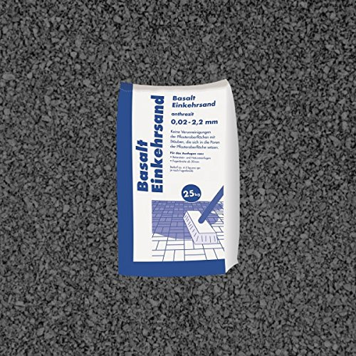 Hamann Mercatus GmbH Basalt Einkehrsand 0,02-2,2 mm 25 kg Verfugung Pflasterflächen, Gartenwege, Terrassen, Einfahrten, Außenbereich, Belastbar, Edelbrechsand,