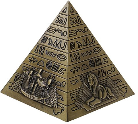 SGerste - Estatua de pirámide de metal egipcio para decoración del hogar, estante de mesa de regalo, color bronce