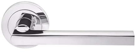 Designer Levers - Scylla Lever on Rose Door Handle - Sleek Design - Polished Chrome - 1 Pair - Fixings Included - Interior Use