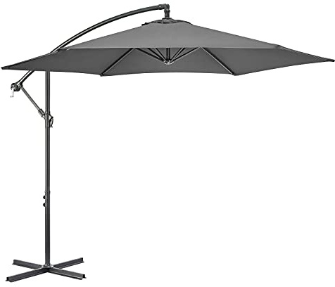 Horizon 3m Cantilever Banana Garden Parasol - Grey/Green/Black/Natural (Grey)