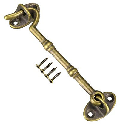 sourcing map 1 Stück 4,1 Kabinenhaken Ösenriegel Türhaken mit Befestigungsschrauben Antik Bronze