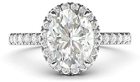 LANDA JEWEL Femme Fille Mixte Enfant Argent sterling 925 Argent sterling oval Forme rond brillant d Faux diamant.