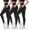 SINOPHANT Sport Leggings Damen mit Taschen, High Waist Sportleggins Lang Blickdicht Laufhose Fitnesshose Sporthose Yogahose für Yoga Sport(#3er Pack Schwarz/Schwarz/Schwarz,S-M)