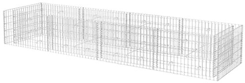 prissent Gabione Esterno in Acciaio 360x90x50 cm Robusta Fioriera con Letto Rialzato da Giardino Metallici Griglia Recinzione Divisorio da Parete per Letto di Fiori Piante Decorazioni da Patio