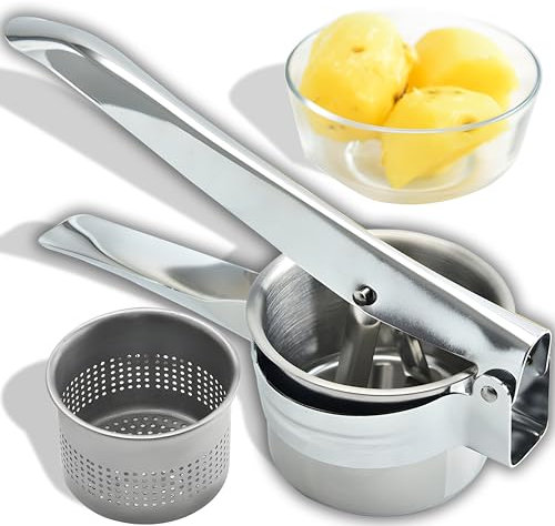 Retoo Presse Puree Professionnel Acier Inoxydable Presse Pomme de Terre Stainless Steel Potato Ricer Presse-Purée Broyeur de Pommes pour Fruits Légumes Aliments pour Bébés