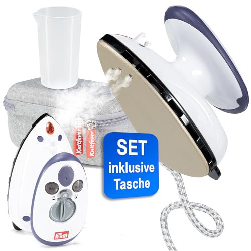 Prym-Mini-Bügeleisen mit Knitfever® Tasche - Reisebügeleisen kompakt für unterwegs
