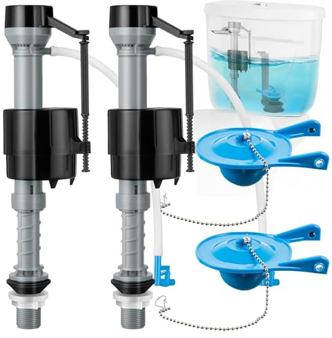 Saillong 2 Set Toilet Float Replacement Kit with 3 Inch Flapper, Universal Toilet Fill Valve Height Adjustabletoilet Tank Replacement Kit, Flush Valve Quiet and Easy to Install