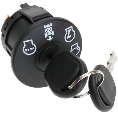YINETTECH Interrupteur d'allumage de Tracteur pour Tondeuse à Gazon 4 Positions avec 2 Clés Remplacement Compatible avec Husqvarna Tondeuse 193350 532193350