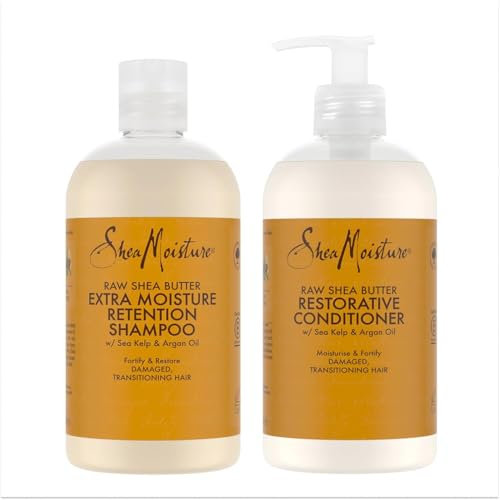 Shea Moisture Raw Shea Butter Moisture Retention Shampoo 1x 384ml & Restorative Conditioner 1x 384ml