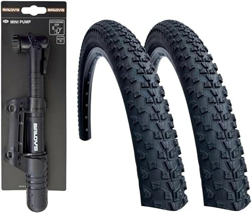Baldys 29 x 2.25 Mountain Bike Tyres BLACK (PACK OF 2) + MINI PUMP