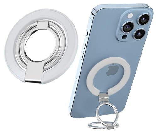 KOEMCY Support Téléphone Magnétique Anneau Rotatif 360° Pliable Portable Ajustable Compatible Smartphones Universels Accessoire Pratique