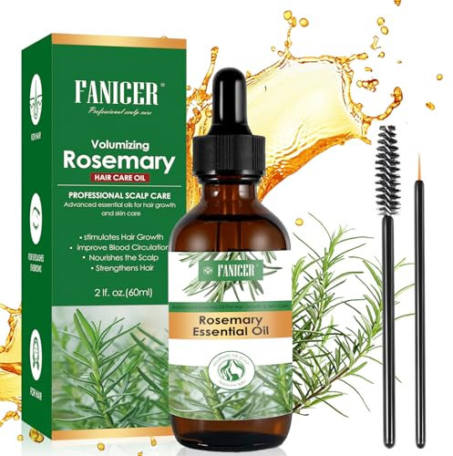 60Ml Olio di Rosmarino per Capelli, Olio Essenziale Rosmarino, Rosemary Mint Oil für die Haarpflege, Nutre il Cuoio Capelluto, Volumizzante Capelli, per vari tipi di capelli