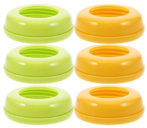 HONITANO 6 Pièces Anneaux de Col de Biberon Large Capuchons Anti-poussière et Joints Étanches Accessoires pour Biberons Plastiques Nourrissons Facile à Nettoyer et Sécurisés