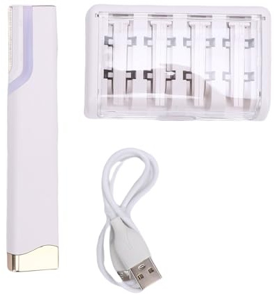 ZJchao Rifinitore per del Viso Donna, 3 Impostazioni di velocità Epilatore per il Viso Ricaricabile Tramite USB con Luce LED, per Tutti i di Sensibile (WHITE)