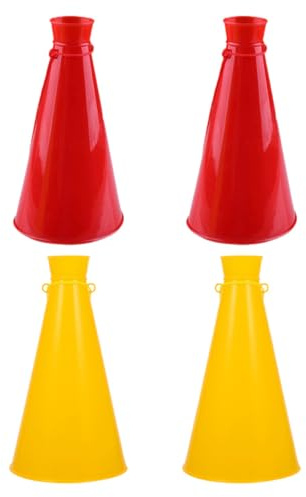 Veemoon Lot de 4 Klaxons Sportifs en Plastique pour Encouragements, Amplification Sonore Solide, pour Écoles et Fêtes