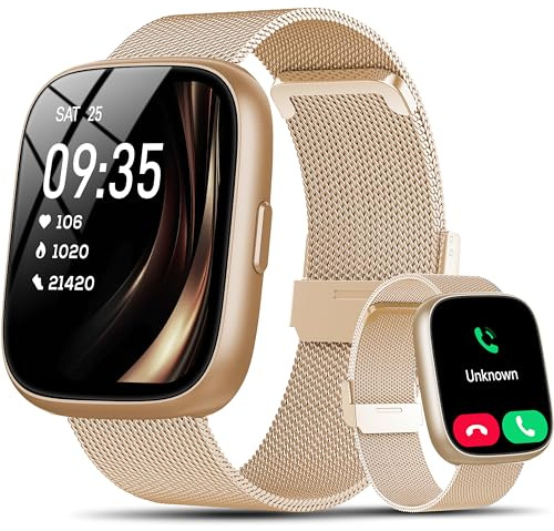 Smart Watch for Women with Alexa Built-in, 1.83 HD Touchscreen Fitness Tracker with Bluetooth Calls, Heart Rate/Sleep Monitor, 120+ Sports Fitness Watch, IP68 Waterproof Smartwatch for Android iOS