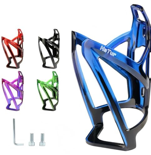 HaTur Porte-Bidon de Vélo Universel Porte-Bouteille de vélo avec vis, 35g Léger Porte Gourde Vélo Support de Bouteille pour VTT, Vélo de Route (Noir Bleu)